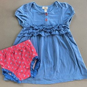 Matilda Jane Hailey Dress and Bloomers Blue Size 18-24m